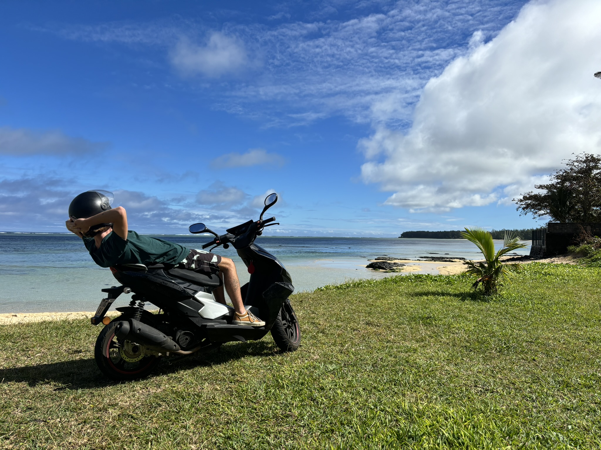Scooter on beach, Scooter rental Mauritius